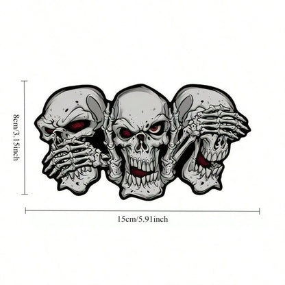 1pc Halloween Creative Red-Eyed Ghost Skull Car Body Sticker, Vinyl Waterproof & Sun-Resistant, Suitable For Car Rear Window, Fuel Tank Cover, Tail, Side Window, Motorcycle Personalized Modification S