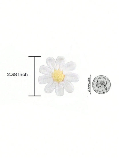 1PC Handmade Woven Daisy Pendant Lightweight Elegant Rearview Mirror Hanging Ornament Decorative Decor For Car Interior Daily Holiday Party Vehicle Aesthetic Gift Accessory