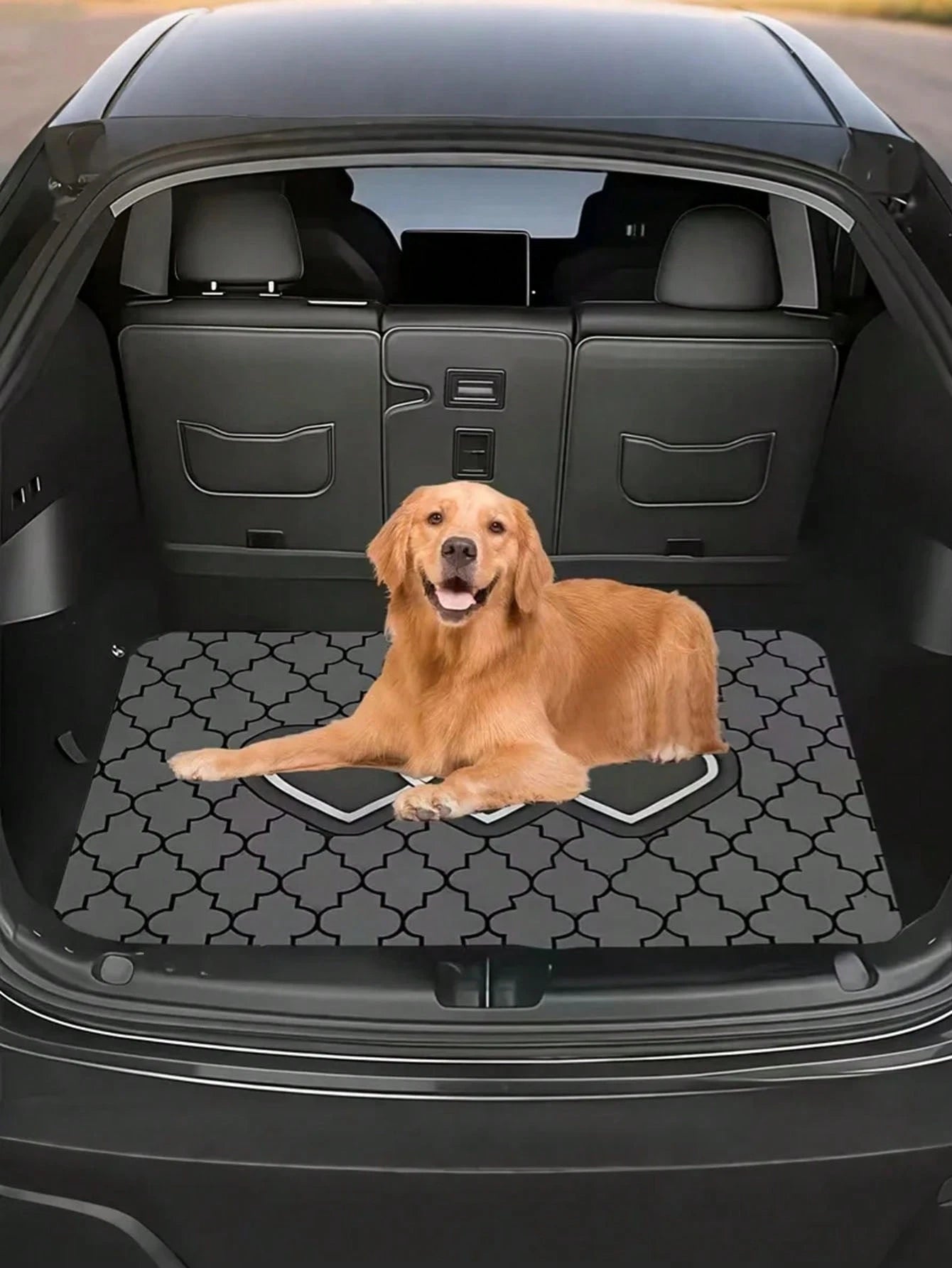 1PC Heart Print Car Trunk Mat, Elegant Universal Car Interior Trim For Multiple Models, Machine Washable & Easy To Clean Cargo Liner, Ideal Valentine's Day Gift For Women, Romantic Auto Accessories Fo