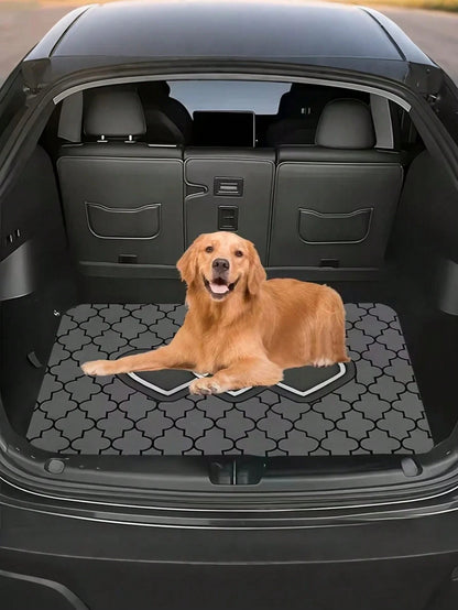 1PC Heart Print Car Trunk Mat, Elegant Universal Car Interior Trim For Multiple Models, Machine Washable & Easy To Clean Cargo Liner, Ideal Valentine's Day Gift For Women, Romantic Auto Accessories Fo