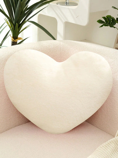 1pc Heart-Shaped Throw Pillow, Suitable For School Bedding, Dorm Decor, Living Room Sofa, Bedroom, Soft & Comfortable Decorative Cushion