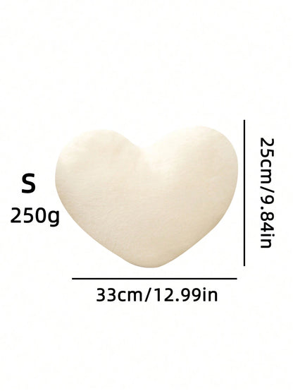 1pc Heart-Shaped Throw Pillow, Suitable For School Bedding, Dorm Decor, Living Room Sofa, Bedroom, Soft & Comfortable Decorative Cushion