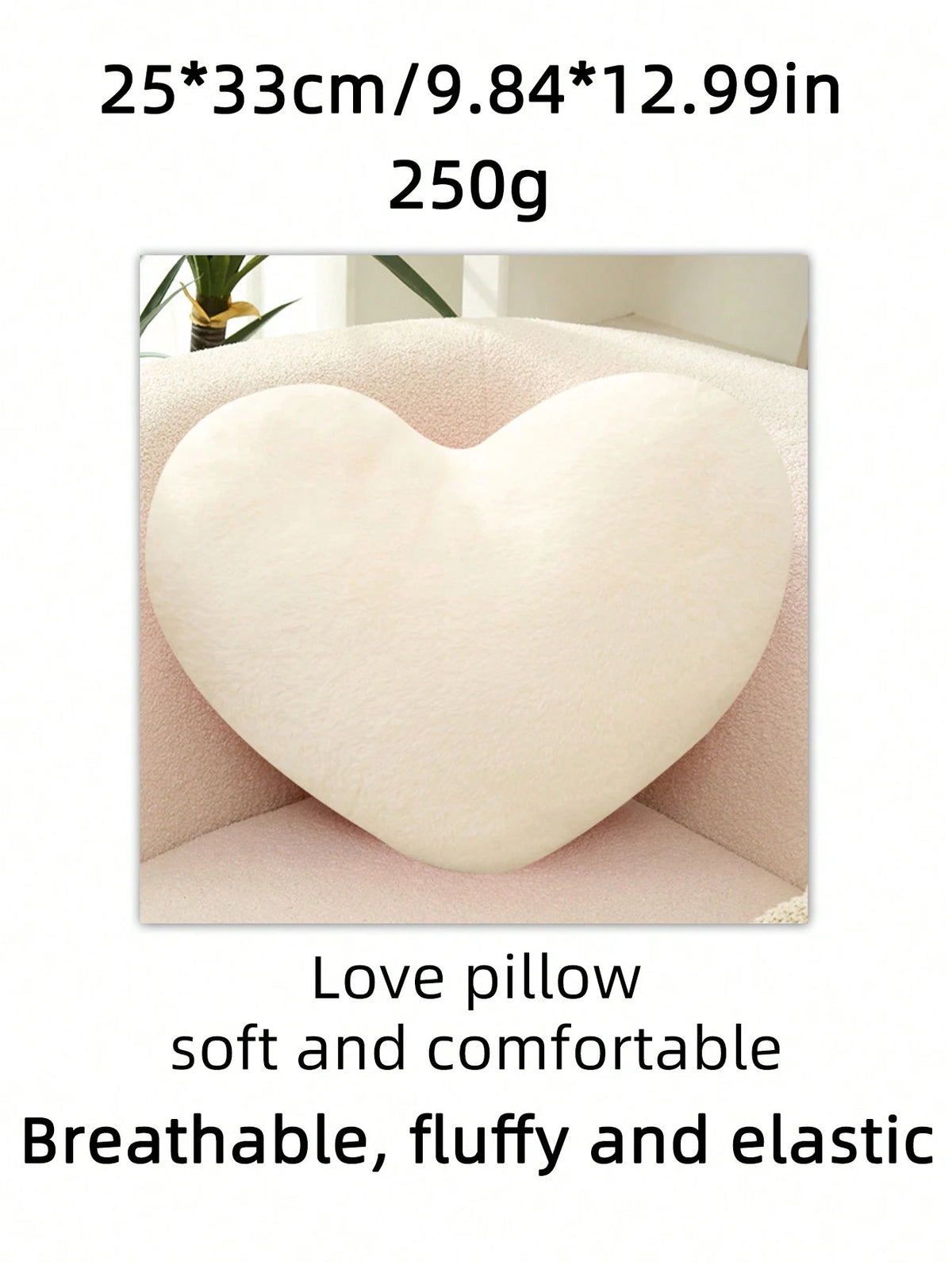 1pc Heart-Shaped Throw Pillow, Suitable For School Bedding, Dorm Decor, Living Room Sofa, Bedroom, Soft & Comfortable Decorative Cushion