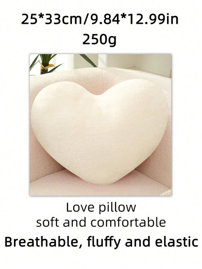 1pc Heart-Shaped Throw Pillow, Suitable For School Bedding, Dorm Decor, Living Room Sofa, Bedroom, Soft & Comfortable Decorative Cushion