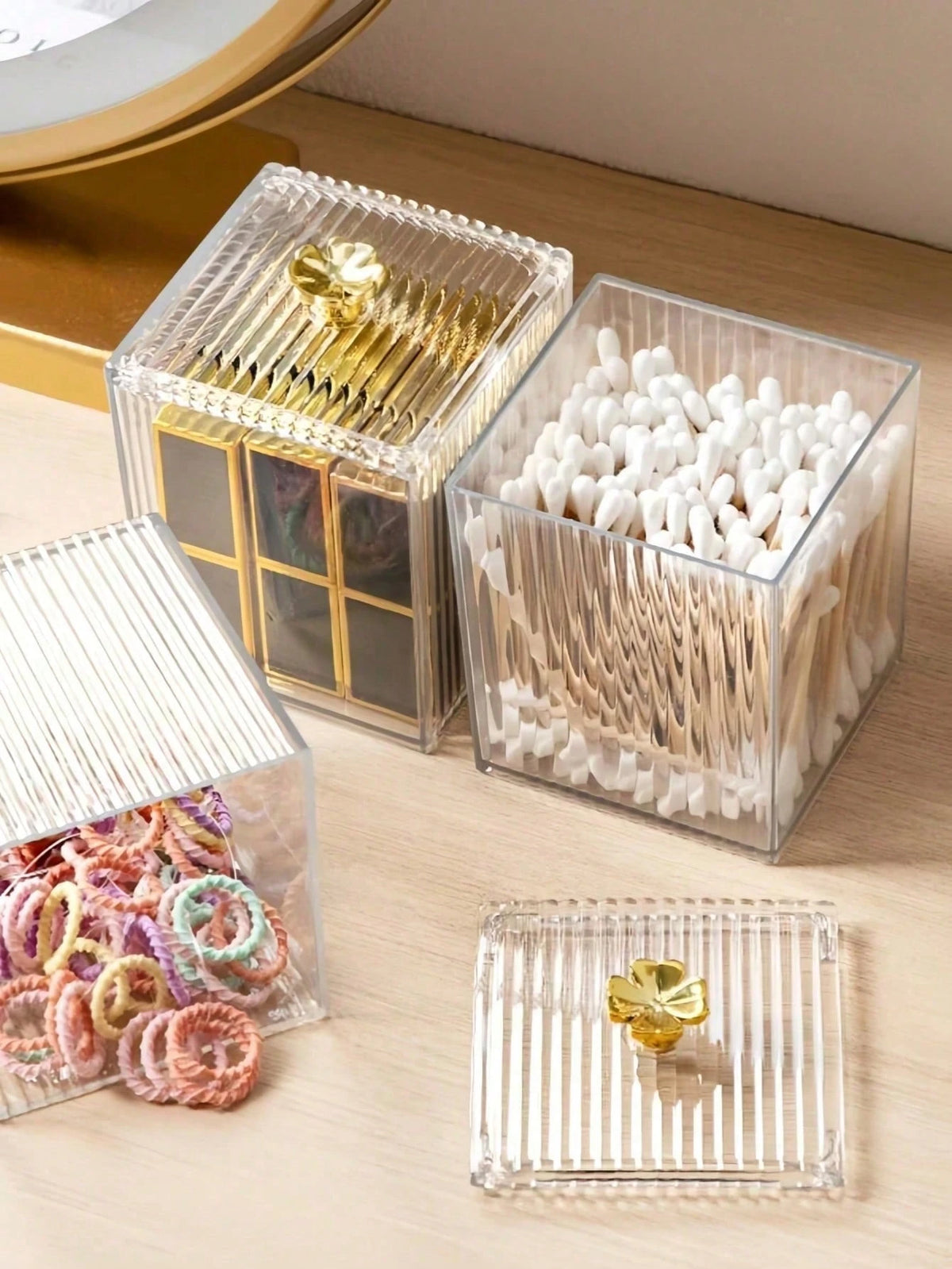1pc High Transparency Sealed Dust-Proof Waterproof Stackable Acrylic Cosmetic Storage Box, Suitable For Lipstick, Hair Accessories, Makeup Tools, Skincare Products, Jewelry, Ideal For Bathroom, Dorm