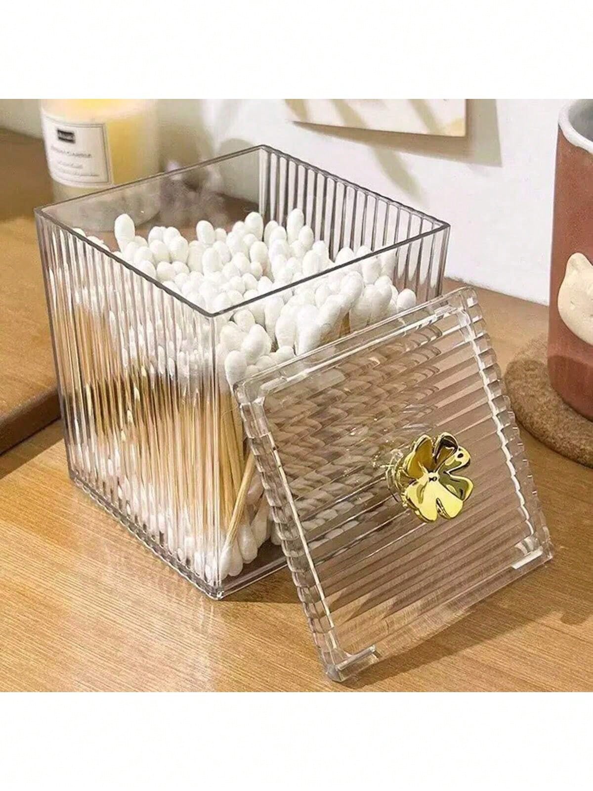 1pc High Transparency Sealed Dust-Proof Waterproof Stackable Acrylic Cosmetic Storage Box, Suitable For Lipstick, Hair Accessories, Makeup Tools, Skincare Products, Jewelry, Ideal For Bathroom, Dorm