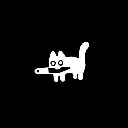 1Pc Horror Cat Silhouette Vinyl Sticker, Waterproof Decal For Car Rearview Mirror, Makeup Mirror, Phone & Computer 1.97X1.38inch