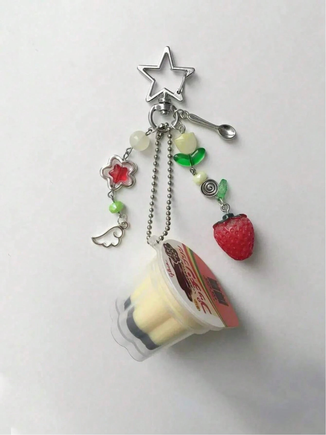 1pc Japan Prinki Keychain, Pink & Yellow Macaron Charm, Y2K Heisei Era Retro Beaded Accessory Kawaii Vacation Essentials Bag Accessories Bag Charm Accessories Charms For Bag Teacher Gifts Accessories