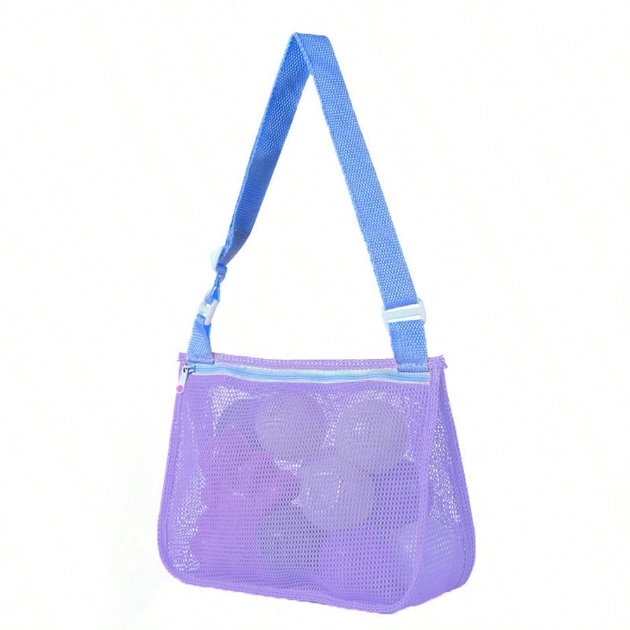 1pc Kids Mesh Beach Bag, 20cm X 24cm Beach Shell Storage Bag, Swimming Accessories For Boys & Girls, Suitable For Children Aged 3-12