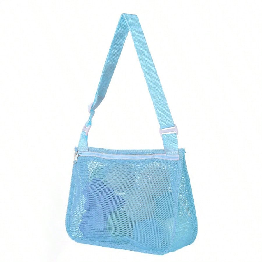 1pc Kids Mesh Beach Bag, 20cm X 24cm Beach Shell Storage Bag, Swimming Accessories For Boys & Girls, Suitable For Children Aged 3-12