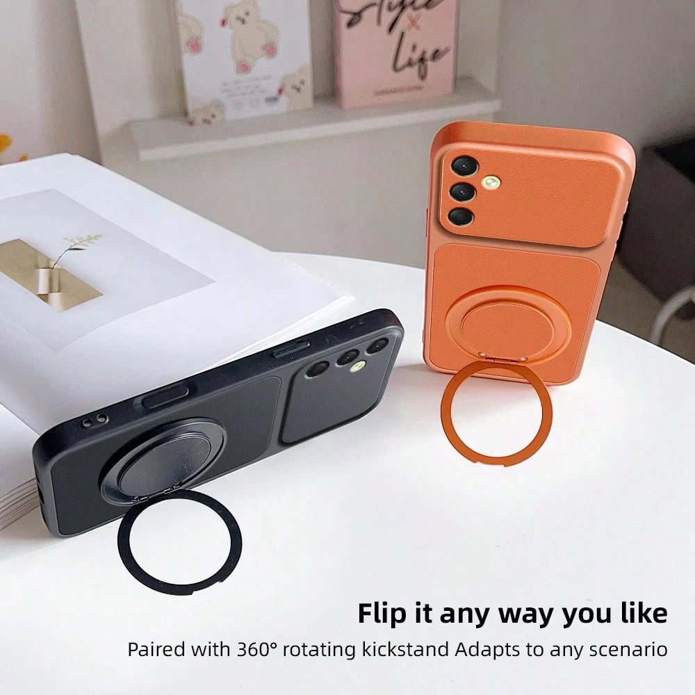 1pc Leather Texture Kickstand Phone Case Compatible With Galaxy S25, S24, S24Plus/S24+, S24Ultra, S24FE, S20, S21, S22, S23 And 11/11 Pro/11 Pro Max/12/12 Pro/12 Pro Max/13/13 Pro/13 Pro Max/14/14 Pro