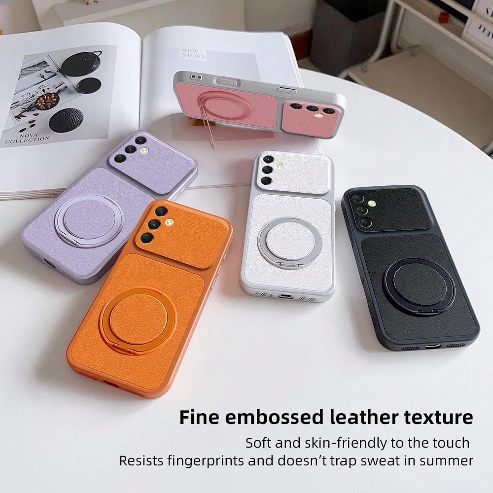 1pc Leather Texture Kickstand Phone Case Compatible With Galaxy S25, S24, S24Plus/S24+, S24Ultra, S24FE, S20, S21, S22, S23 And 11/11 Pro/11 Pro Max/12/12 Pro/12 Pro Max/13/13 Pro/13 Pro Max/14/14 Pro