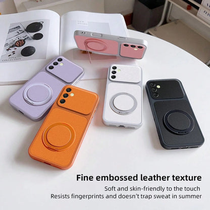 1pc Leather Texture Kickstand Phone Case Compatible With Galaxy S25, S24, S24Plus/S24+, S24Ultra, S24FE, S20, S21, S22, S23 And 11/11 Pro/11 Pro Max/12/12 Pro/12 Pro Max/13/13 Pro/13 Pro Max/14/14 Pro