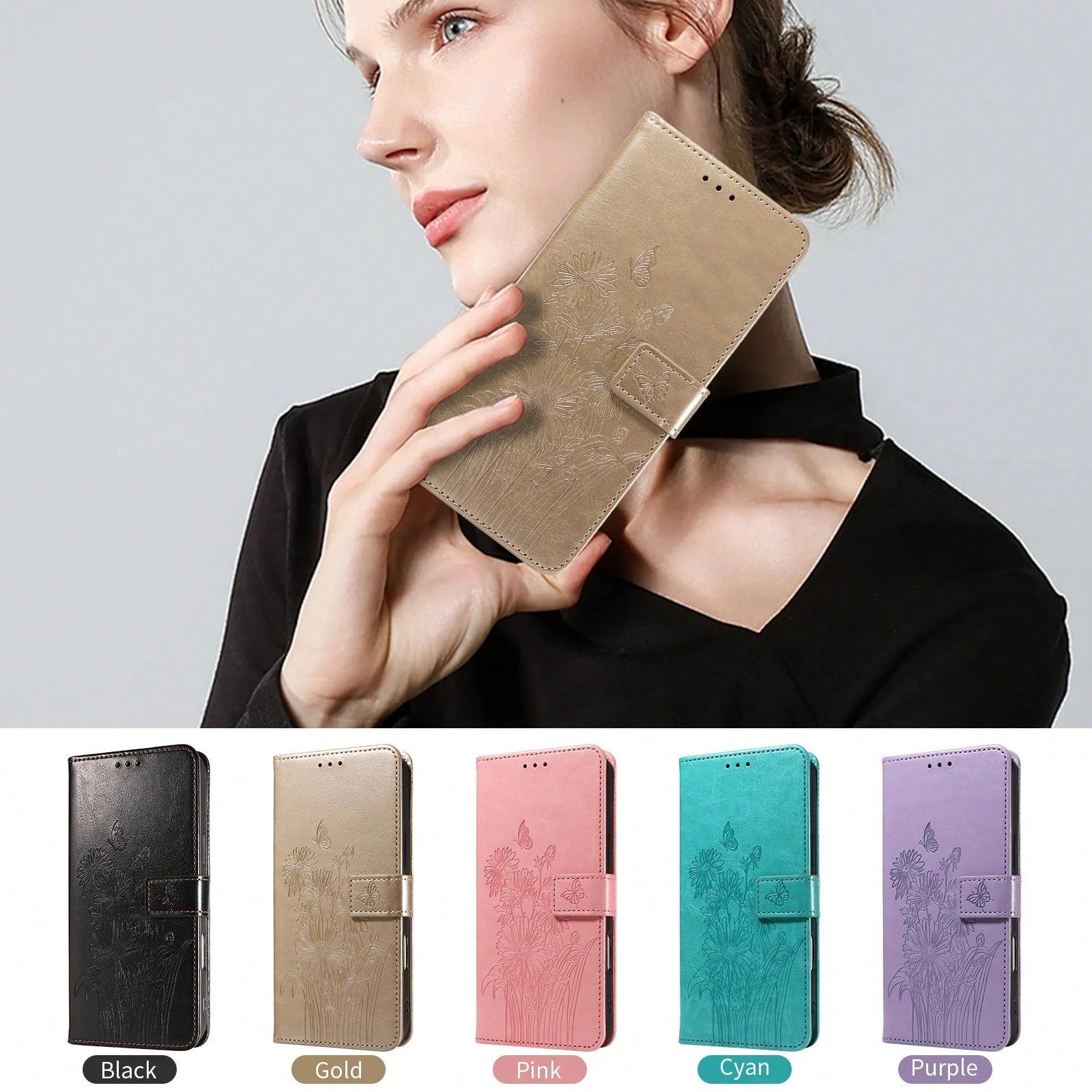 1pc Leather Wallet Phone Case With Card Slot Compatible With Apple 17 Pro Max/ Galaxy A56 Series, Fashion Protective Cover