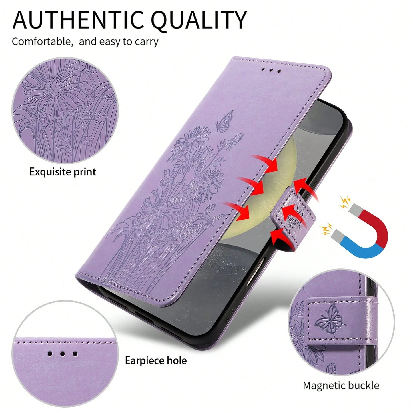 1pc Leather Wallet Phone Case With Card Slot Compatible With Apple 17 Pro Max/ Galaxy A56 Series, Fashion Protective Cover