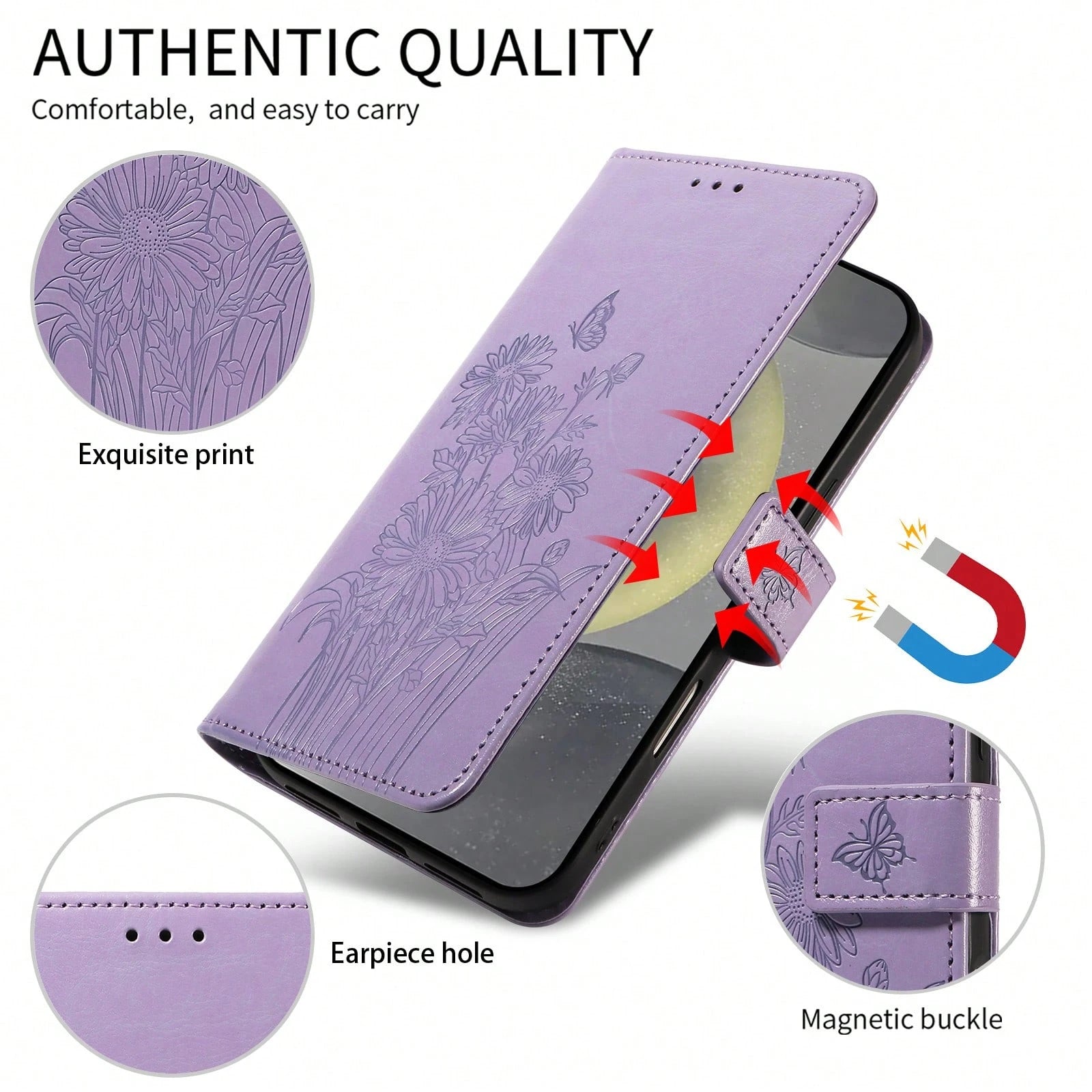 1pc Leather Wallet Phone Case With Card Slot Compatible With Apple 17 Pro Max/ Galaxy A56 Series, Fashion Protective Cover