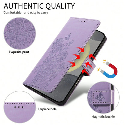 1pc Leather Wallet Phone Case With Card Slot Compatible With Apple 17 Pro Max/ Galaxy A56 Series, Fashion Protective Cover