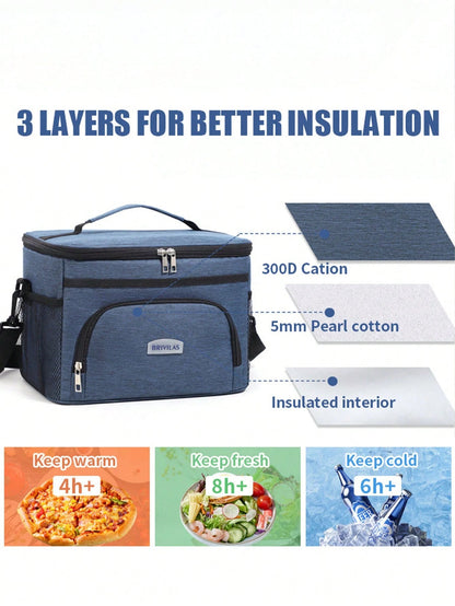 1pc Lunch Bag For Women, Large Capacity Insulated Lunch Box For Men, Student Thickened Cute Lunch Bag, Reusable Lunch Tote Bag, Portable Picnic Ice Bag For Work, Picnic, School Or Travel Lunch Box Bag