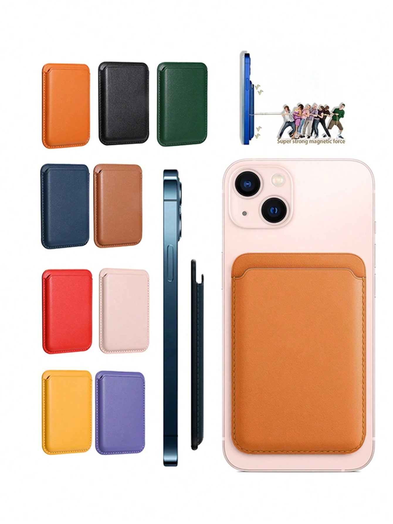 1pc Magnetic PU Leather Card Holder Case, Compatible With IPhone 16/15/14/13/12 Pro Max- Ultra Slim MagSafe Wallet Phone Case With Faux Leather Lining And Credit Card Slots- Adhesive European Style