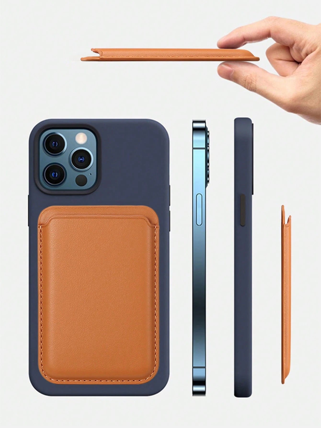 1pc Magnetic PU Leather Card Holder Case, Compatible With IPhone 16/15/14/13/12 Pro Max- Ultra Slim MagSafe Wallet Phone Case With Faux Leather Lining And Credit Card Slots- Adhesive European Style