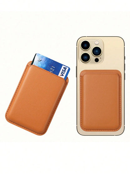1pc Magnetic PU Leather Card Holder Case, Compatible With IPhone 16/15/14/13/12 Pro Max- Ultra Slim MagSafe Wallet Phone Case With Faux Leather Lining And Credit Card Slots- Adhesive European Style