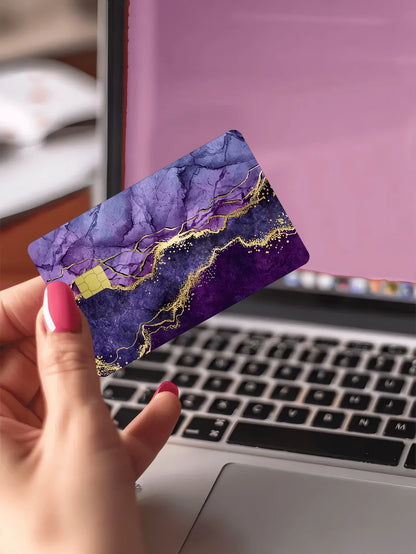 1pc Marble Style Credit Card Sticker, Luxury Gemstone Decor, Fingerprint-Resistant PVC Material, Durable & Scratch-Resistant, Suitable For Men, Women, Couples, For ID Cards, Bank Cards, Credit Cards