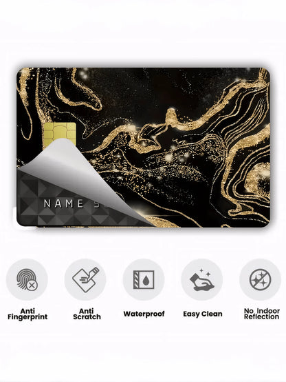 1pc Marble Style Credit Card Sticker, Luxury Gemstone Decor, Fingerprint-Resistant PVC Material, Durable & Scratch-Resistant, Suitable For Men, Women, Couples, For ID Cards, Bank Cards, Credit Cards