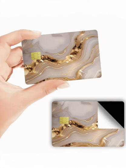 1pc Marble Style Credit Card Sticker, Luxury Gemstone Decor, Fingerprint-Resistant PVC Material, Durable & Scratch-Resistant, Suitable For Men, Women, Couples, For ID Cards, Bank Cards, Credit Cards