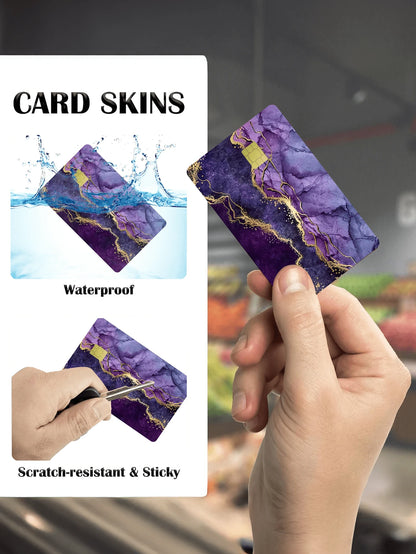 1pc Marble Style Credit Card Sticker, Luxury Gemstone Decor, Fingerprint-Resistant PVC Material, Durable & Scratch-Resistant, Suitable For Men, Women, Couples, For ID Cards, Bank Cards, Credit Cards