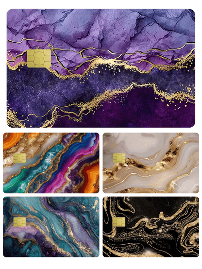1pc Marble Style Credit Card Sticker, Luxury Gemstone Decor, Fingerprint-Resistant PVC Material, Durable & Scratch-Resistant, Suitable For Men, Women, Couples, For ID Cards, Bank Cards, Credit Cards