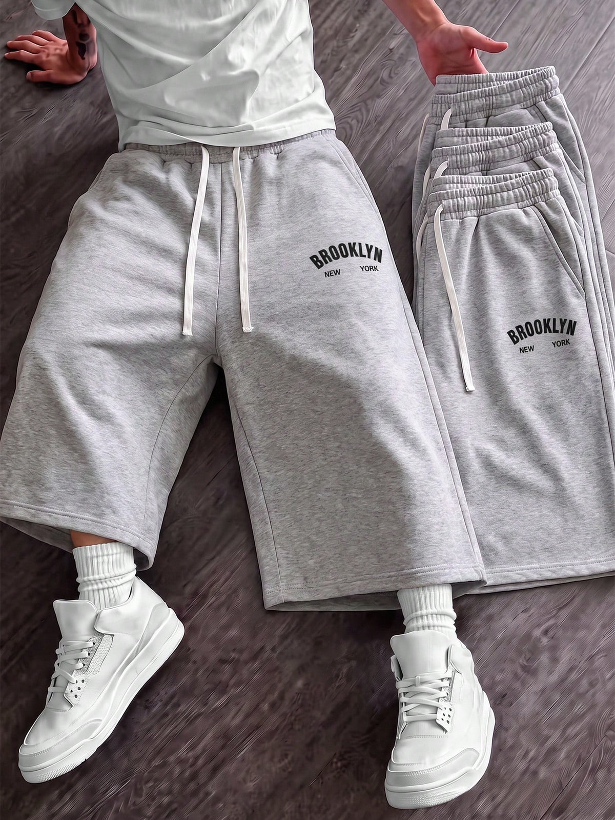 1pc Men's Casual Capri Shorts, Minimalist Design Interpreting A Relaxed Attitude, You Can Wear Your Unique Man Style Sports