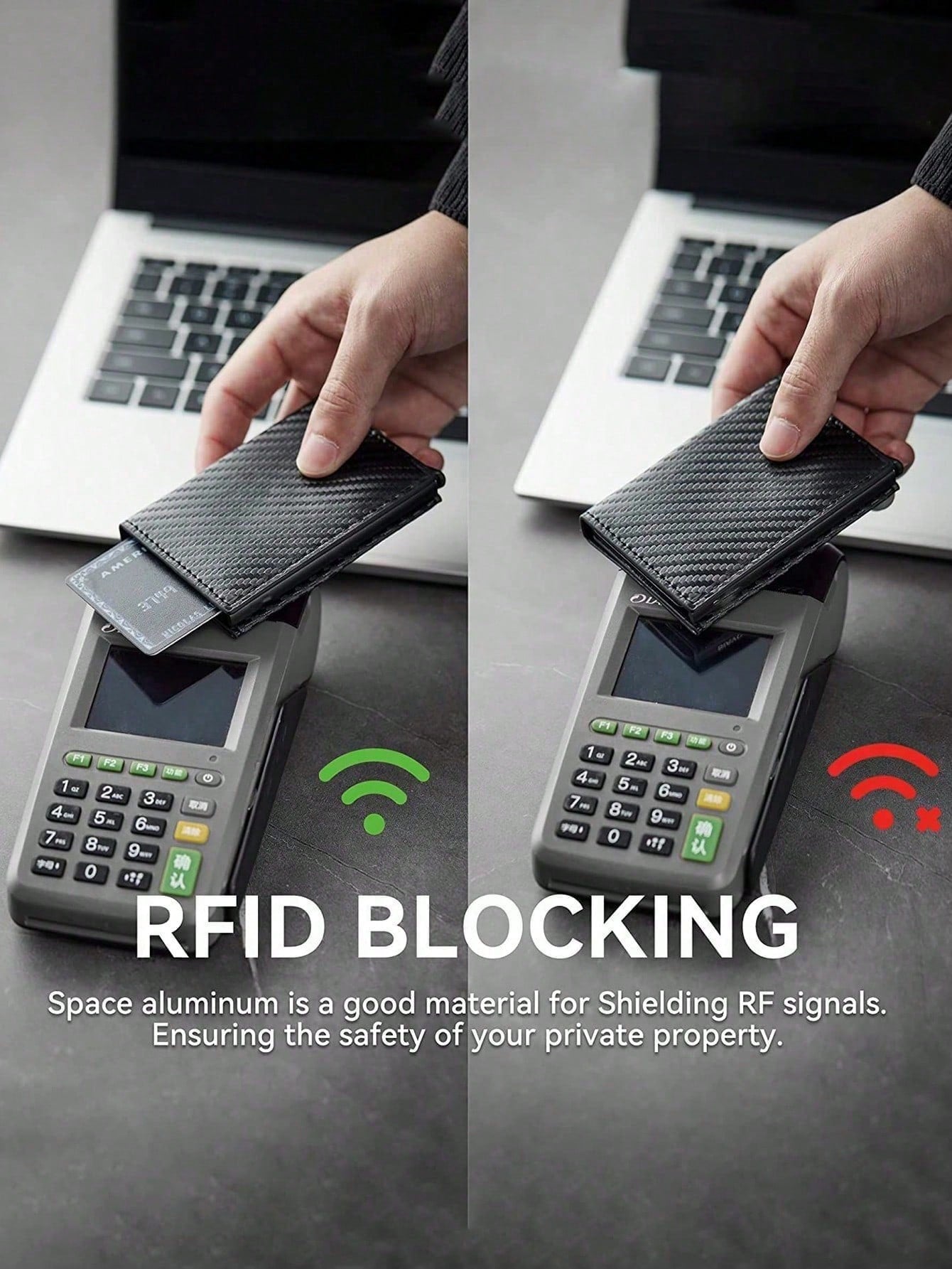 1pc Men's Wallet, 3 Color Carbon Fiber Card Holder, Automatic Pop-Up Aluminum Alloy RFID Card Clip, Anti-Theft Anti-Demagnetization Card Case, Suitable For Formal/Business Occasions