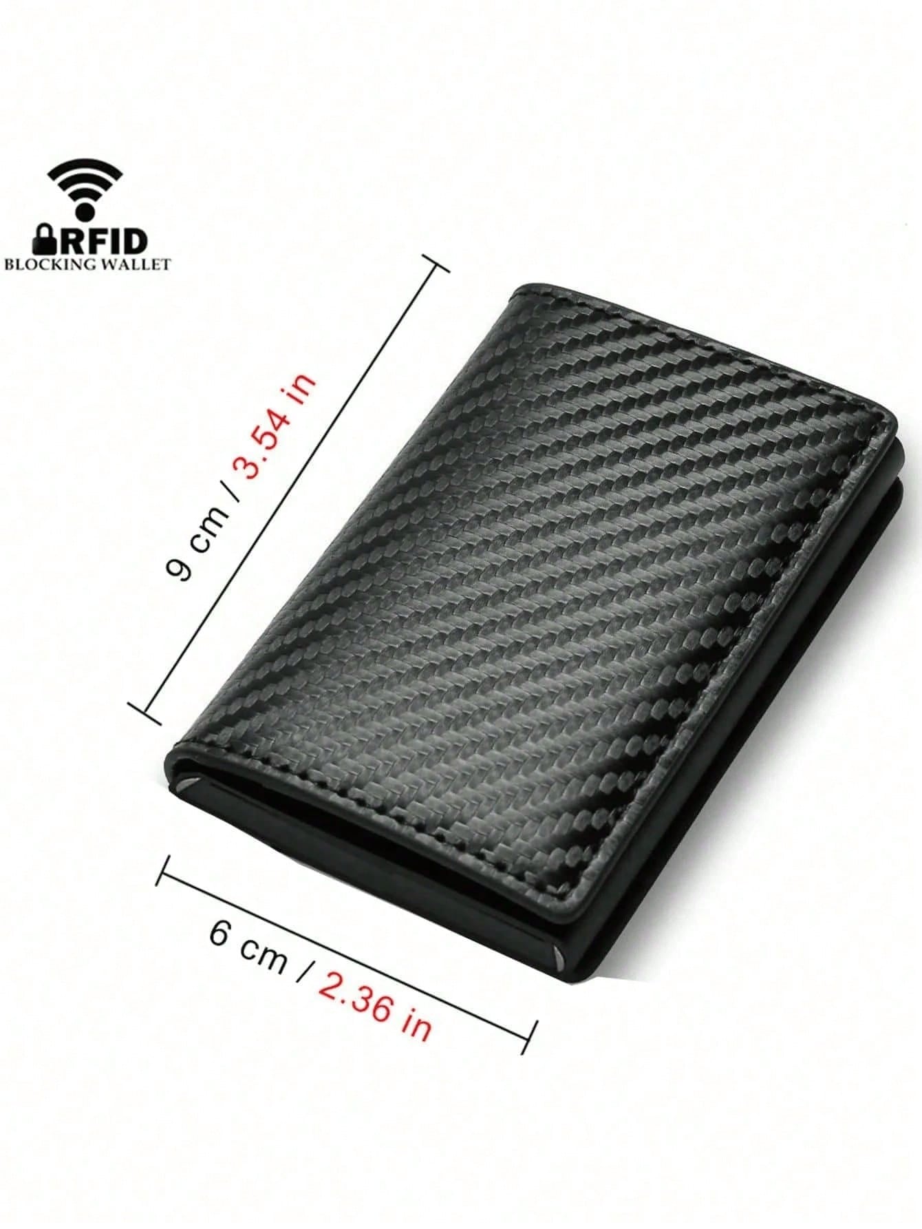 1pc Men's Wallet, 3 Color Carbon Fiber Card Holder, Automatic Pop-Up Aluminum Alloy RFID Card Clip, Anti-Theft Anti-Demagnetization Card Case, Suitable For Formal/Business Occasions