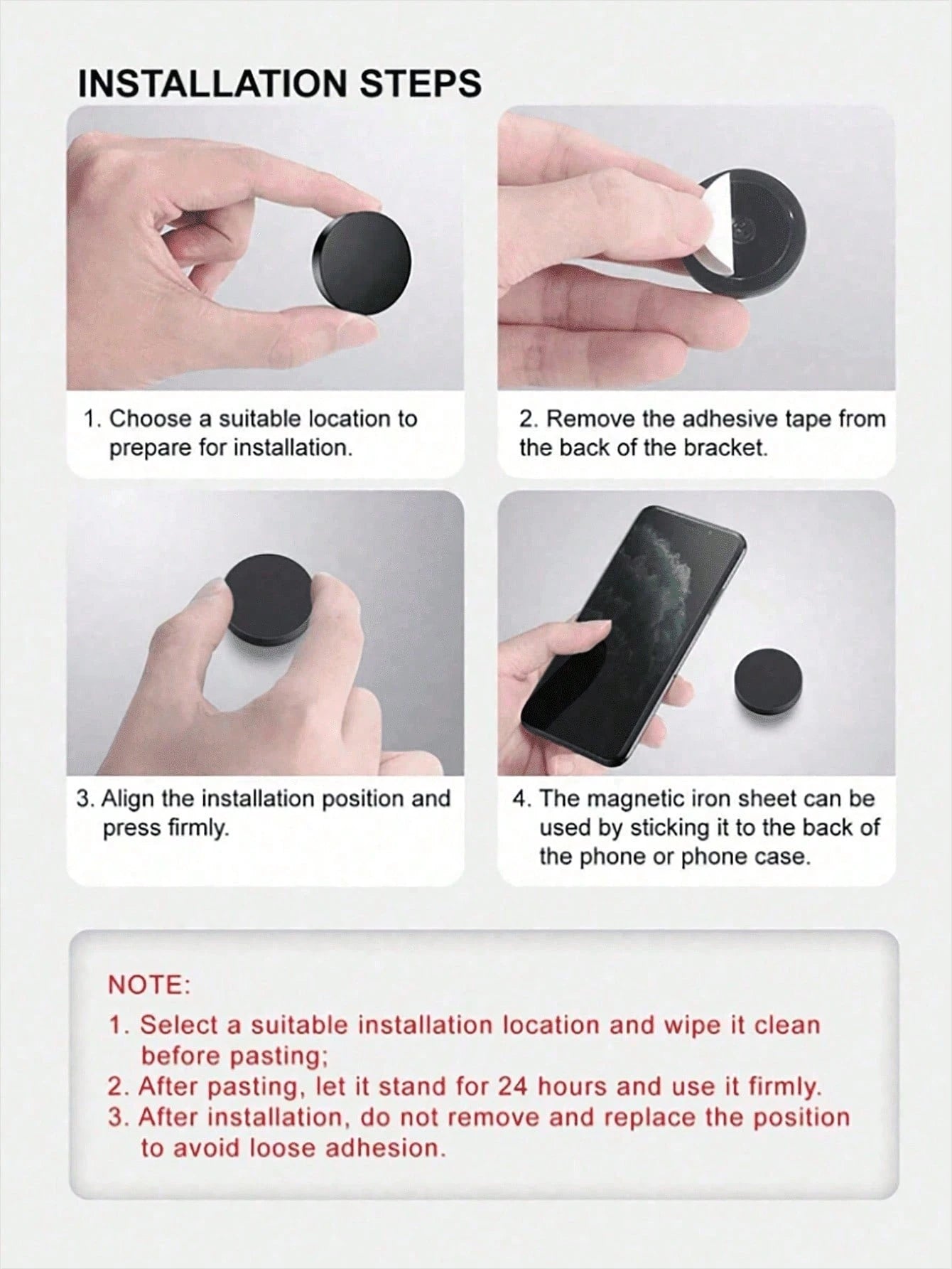 1pc Metal Round Mini Magnetic Phone Holder, Car Multifunctional Phone Navigation Mount, Dashboard Mount Compatible With IPhone And Android Phones, Suitable As Birthday Gift For Family And Friends Car