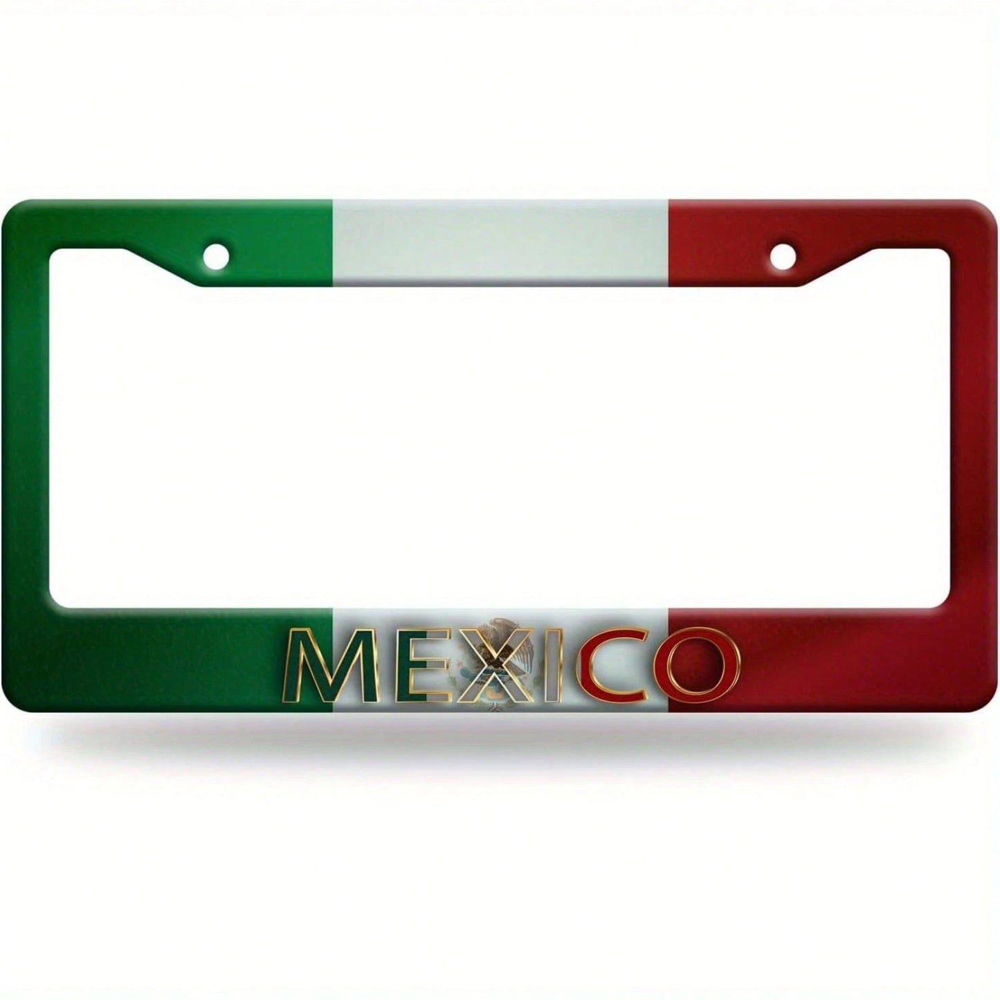 1PC Mexican Flag License Plate Frame Personalized Mexican Fun Stainless Steel License Plate Holder With Screws Car Decoration Suitable For Men And Women