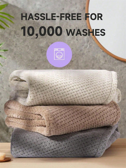 1pc Microfiber Hair Towel, Soft Quick Dry Hair Wrap, Minimalist Solid Color Bathroom Towel, Super Absorbent Hair Turban, Anti-Frizz Wet Hair Shower Cap, Bathroom Accessories Sleep Bonnet