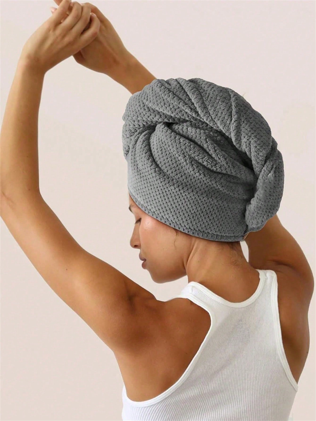 1pc Microfiber Hair Towel, Soft Quick Dry Hair Wrap, Minimalist Solid Color Bathroom Towel, Super Absorbent Hair Turban, Anti-Frizz Wet Hair Shower Cap, Bathroom Accessories Sleep Bonnet