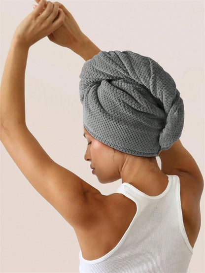 1pc Microfiber Hair Towel, Soft Quick Dry Hair Wrap, Minimalist Solid Color Bathroom Towel, Super Absorbent Hair Turban, Anti-Frizz Wet Hair Shower Cap, Bathroom Accessories Sleep Bonnet