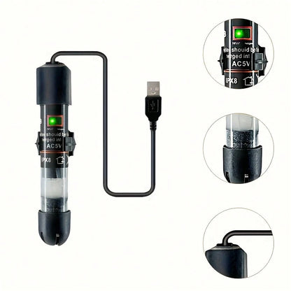 1pc Mini Fish Tank Heater, Automatic Temperature Control Heating Rod For Turtles, Micro Small Aquarium Heating Rod