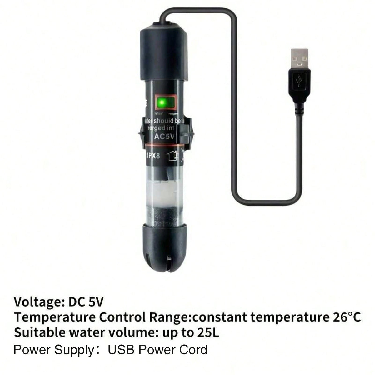 1pc Mini Fish Tank Heater, Automatic Temperature Control Heating Rod For Turtles, Micro Small Aquarium Heating Rod