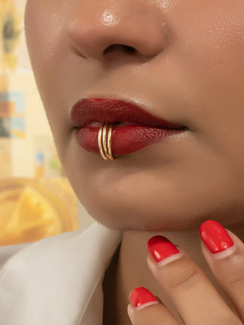 1pc Minimalist Metallic Wire Lip Ring