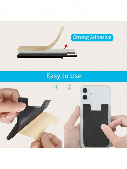 1pc Minimalist Universal Adhesive Phone Back Bag Phone Back Wallet Pocket Compatible With Most Smartphones And Protective Cases Card Covers For Vacation Card Holder Wallet Business Card Holder Credit