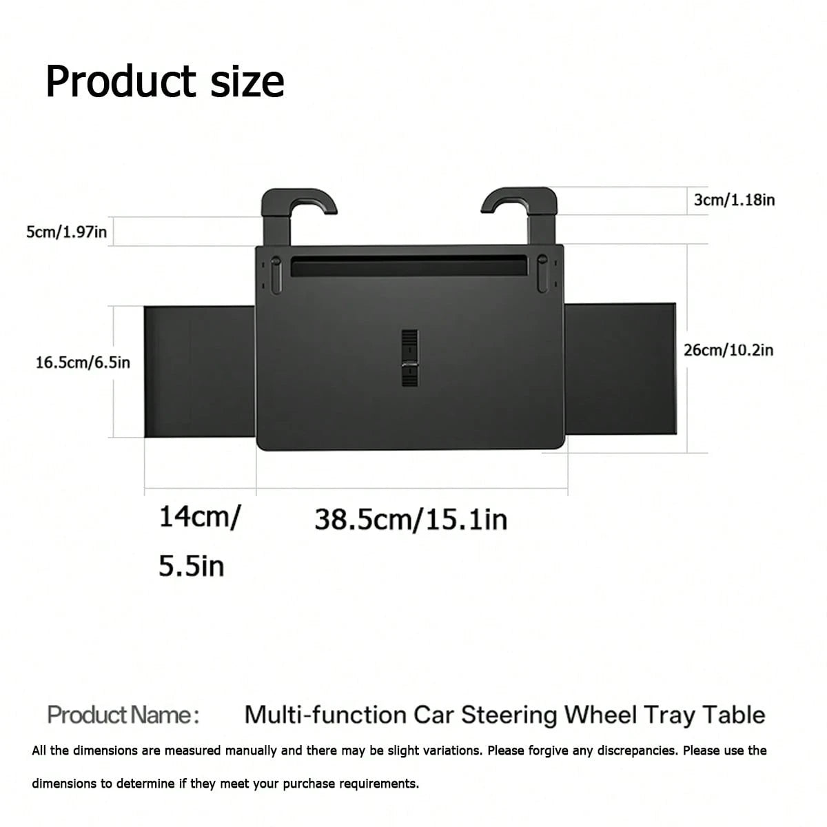 1pc Multi-Function Adjustable Car Steering Wheel Desk, Floating Cup Holder, In-Car Office Accessory
