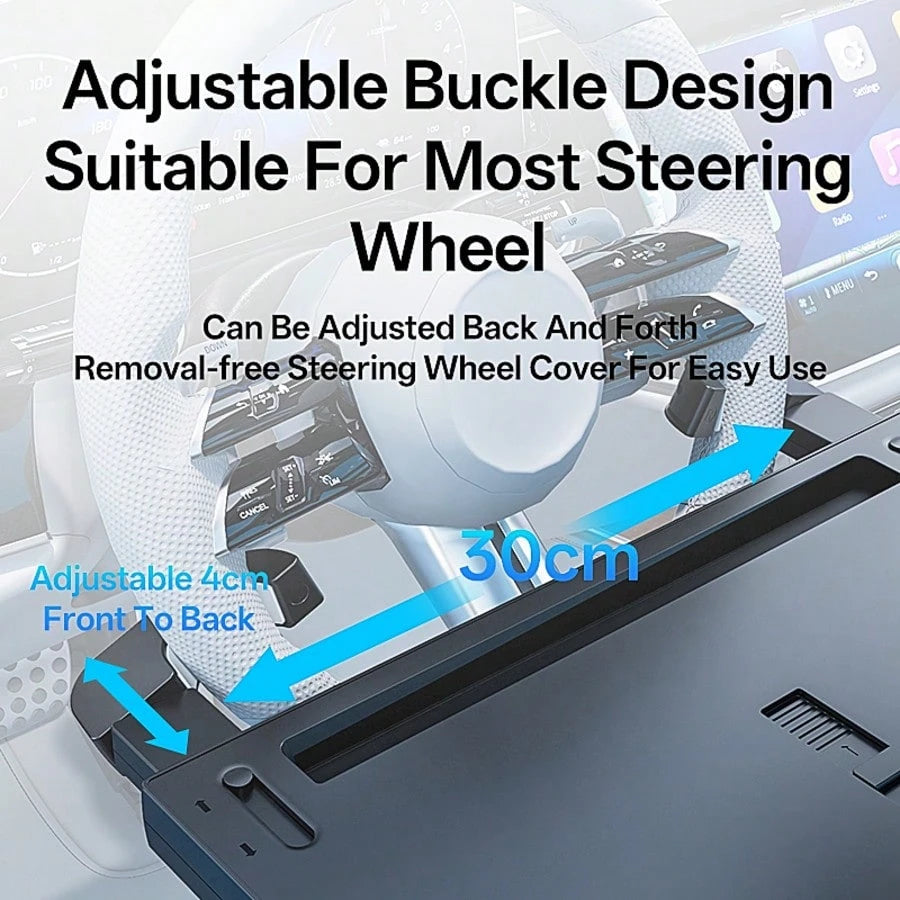 1pc Multi-Function Adjustable Car Steering Wheel Desk, Floating Cup Holder, In-Car Office Accessory
