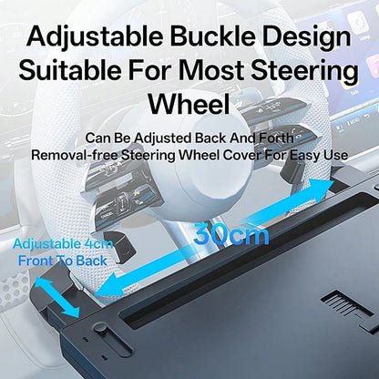 1pc Multi-Function Adjustable Car Steering Wheel Desk, Floating Cup Holder, In-Car Office Accessory