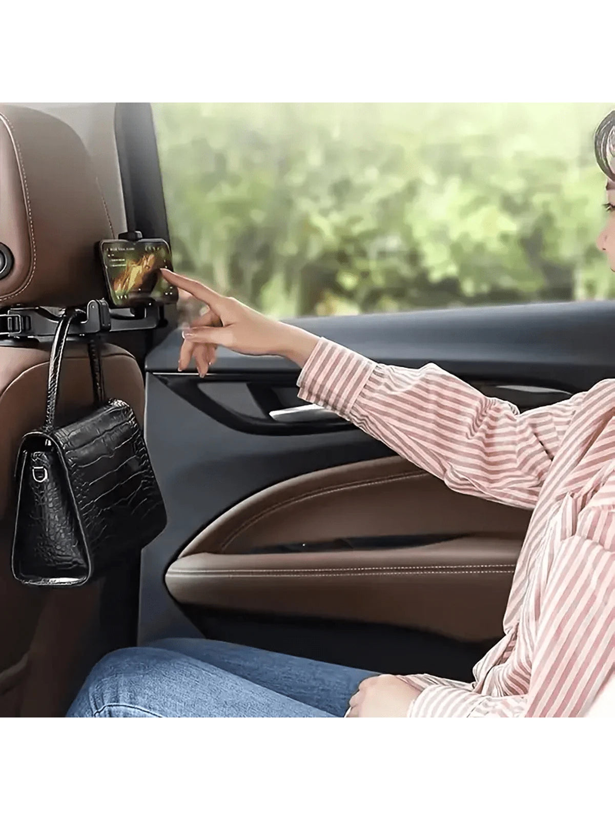 1pc Multi-Function Backseat Phone Holder- 360° Rotatable Holder, Headrest Hidden Design, Car Clip- Enhance Your Driving Convenience And Entertainment