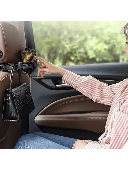 1pc Multi-Function Backseat Phone Holder- 360° Rotatable Holder, Headrest Hidden Design, Car Clip- Enhance Your Driving Convenience And Entertainment