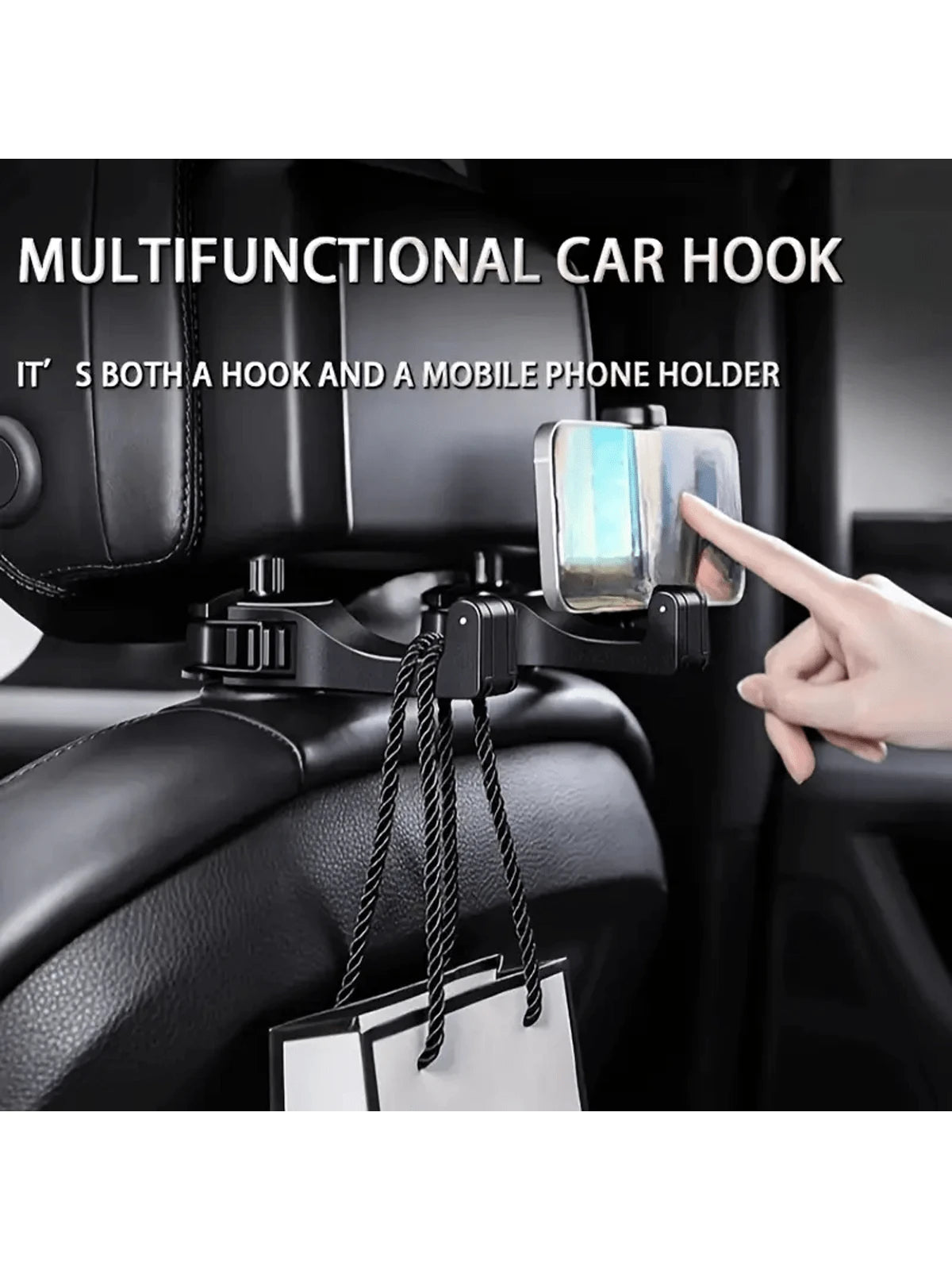 1pc Multi-Function Backseat Phone Holder- 360° Rotatable Holder, Headrest Hidden Design, Car Clip- Enhance Your Driving Convenience And Entertainment