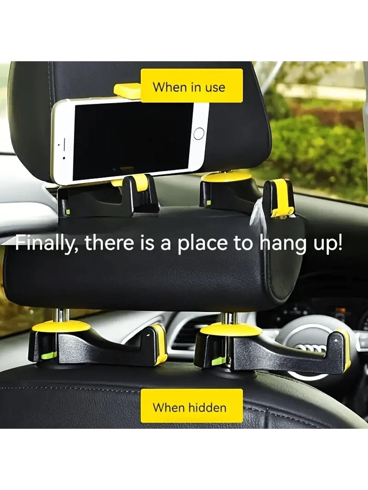 1pc Multi-Function Backseat Phone Holder- 360° Rotatable Holder, Headrest Hidden Design, Car Clip- Enhance Your Driving Convenience And Entertainment