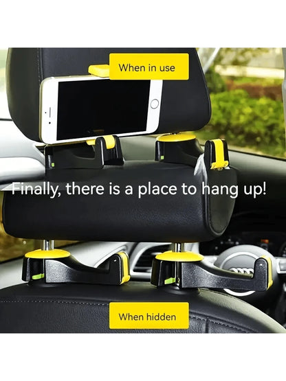 1pc Multi-Function Backseat Phone Holder- 360° Rotatable Holder, Headrest Hidden Design, Car Clip- Enhance Your Driving Convenience And Entertainment